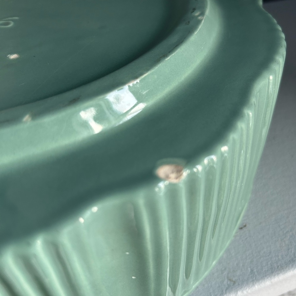 Vintage MCM  Haeger Green Ceramic Bowl - Picture 7 of 8